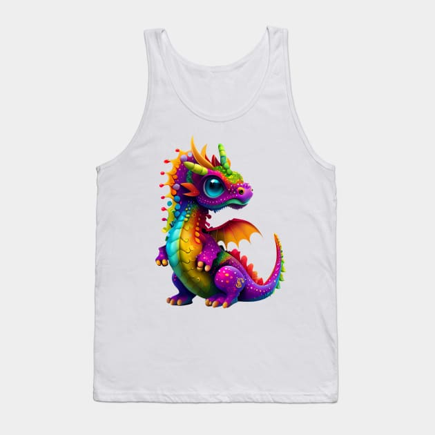 Cute Rainbow Dragon Tank Top by Etopix